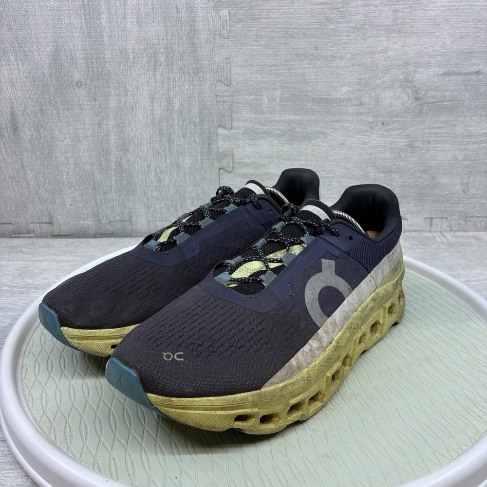 On Running Cloudmonster Mens 12.5 Black Yellow Mesh Sneakers 61.98244